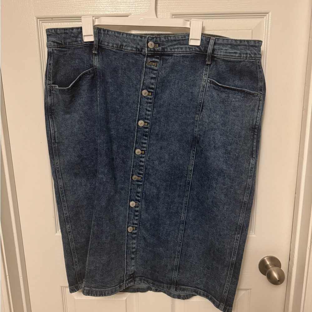 Old Navy High-Rise Dark Blue Denim Skirt